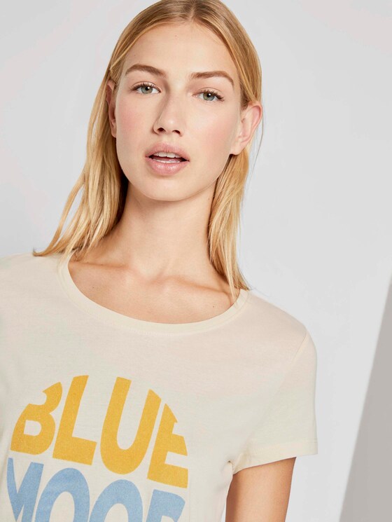 T-Shirt mit Schriftprint - Frauen - soft creme beige T-Shirt mit Schriftprint - Frauen - soft creme beige - 9 - TOM TAILOR Denim
