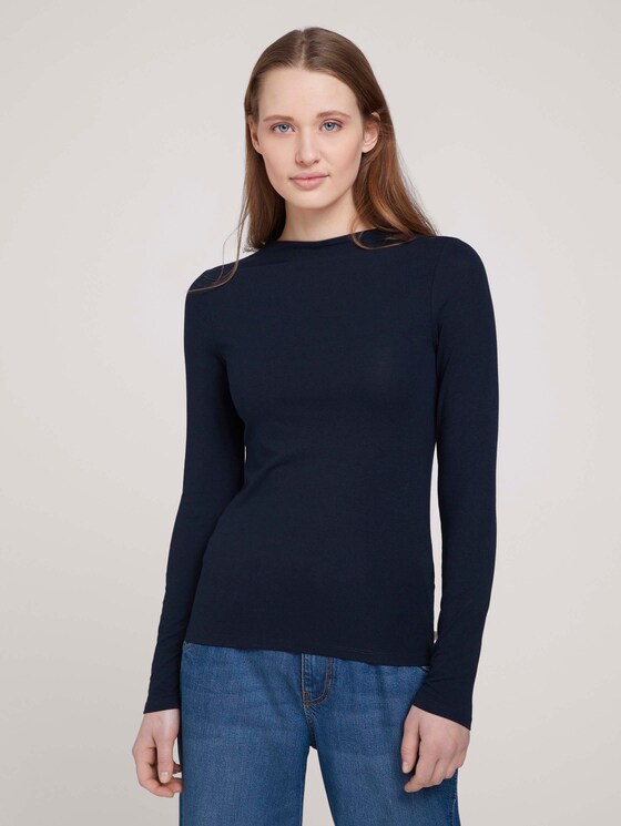 Langarmshirt mit Bio-Baumwolle - Frauen - Sky Captain Blue Langarmshirt mit Bio-Baumwolle - Frauen - Sky Captain Blue - 1 - TOM TAILOR Denim