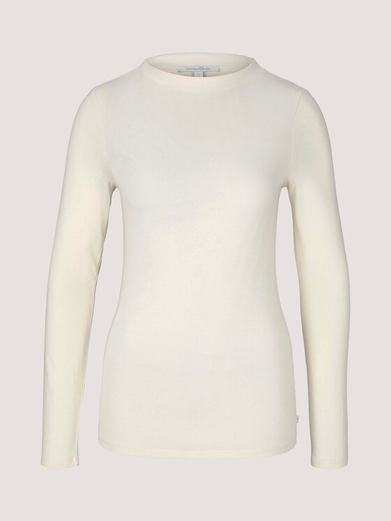 Langarmshirt mit kurzem Stehkragen - Frauen - soft creme beige Langarmshirt mit kurzem Stehkragen - Frauen - soft creme beige - 7 - TOM TAILOR Denim