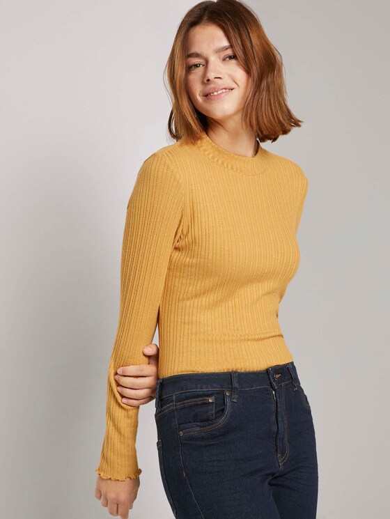 Langarmshirt mit Stehkragen - Frauen - Indian Spice Yellow Langarmshirt mit Stehkragen - Frauen - Indian Spice Yellow - 5 - TOM TAILOR Denim