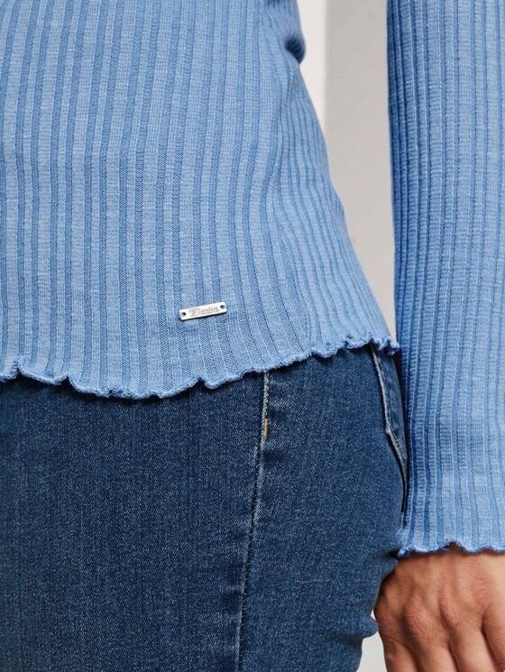Langarmshirt mit Stehkragen - Frauen - Summer Blue Langarmshirt mit Stehkragen - Frauen - Summer Blue - 10 - TOM TAILOR Denim