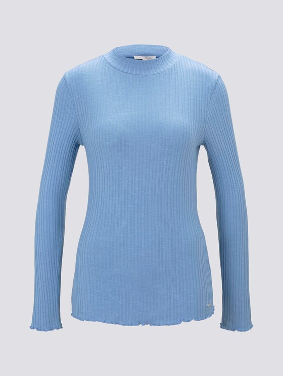 Langarmshirt mit Stehkragen - Frauen - Summer Blue Langarmshirt mit Stehkragen - Frauen - Summer Blue - 7 - TOM TAILOR Denim