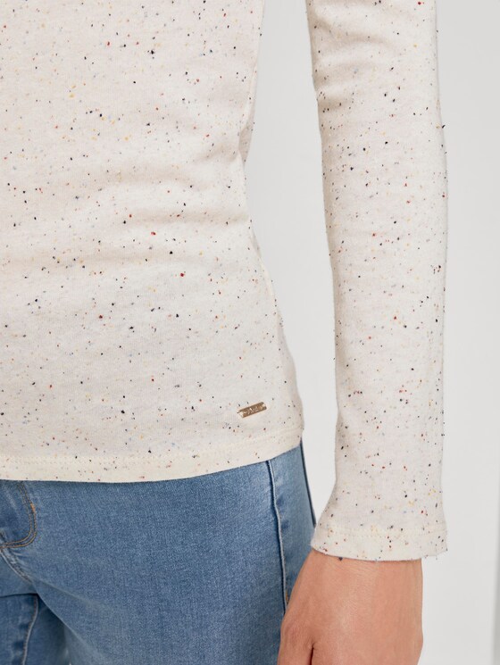 Langarmshirt mit Ärmeldetail - Frauen - creme colorful melange Langarmshirt mit Ärmeldetail - Frauen - creme colorful melange - 10 - TOM TAILOR Denim