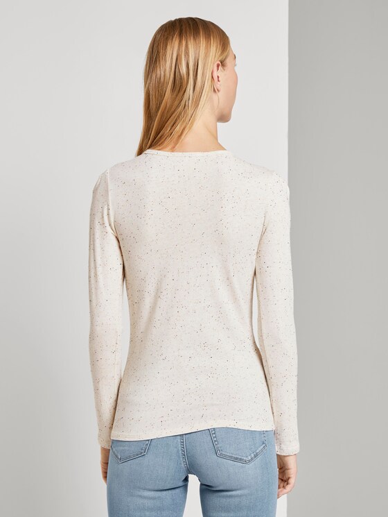Langarmshirt mit Ärmeldetail - Frauen - creme colorful melange Langarmshirt mit Ärmeldetail - Frauen - creme colorful melange - 2 - TOM TAILOR Denim