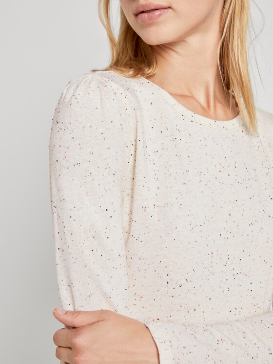 Langarmshirt mit Ärmeldetail - Frauen - creme colorful melange Langarmshirt mit Ärmeldetail - Frauen - creme colorful melange - 9 - TOM TAILOR Denim