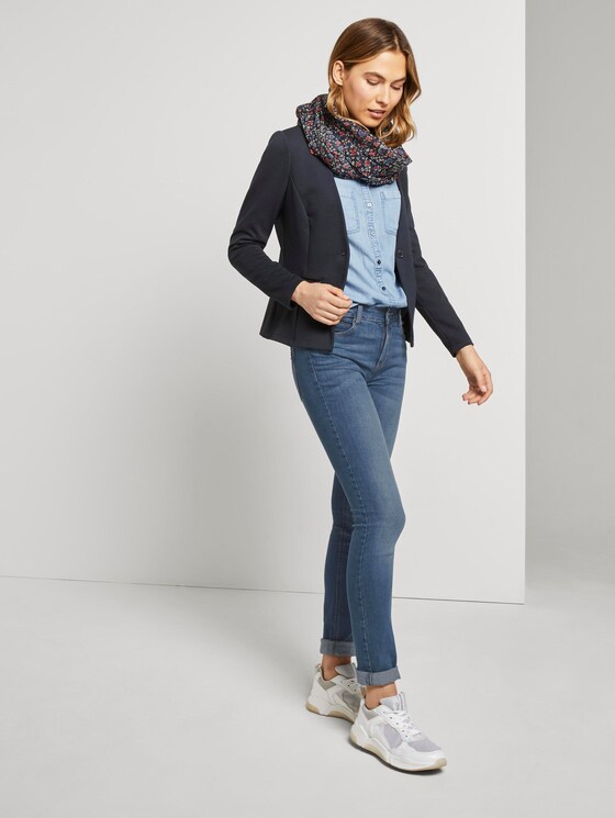 Kragenloser Blazer mit Reißverschlusstaschen - Frauen - Sky Captain Blue Kragenloser Blazer mit Reißverschlusstaschen - Frauen - Sky Captain Blue - 3 - TOM TAILOR