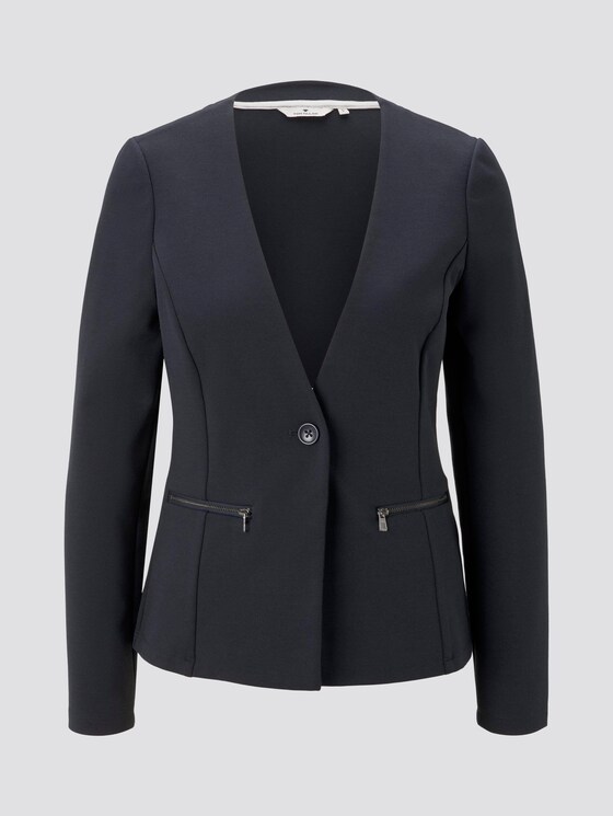 Kragenloser Blazer mit Reißverschlusstaschen - Frauen - Sky Captain Blue Kragenloser Blazer mit Reißverschlusstaschen - Frauen - Sky Captain Blue - 7 - TOM TAILOR