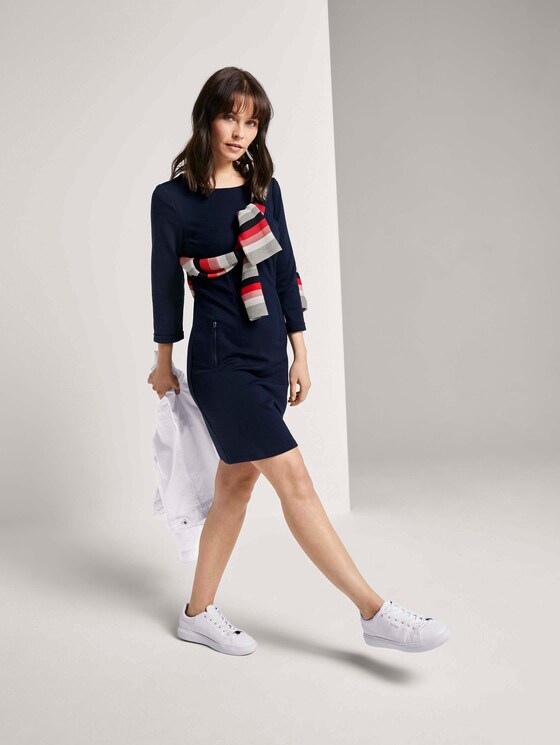 Jersey Etuikleid mit Taschen - Frauen - Sky Captain Blue Jersey Etuikleid mit Taschen - Frauen - Sky Captain Blue - 3 - TOM TAILOR