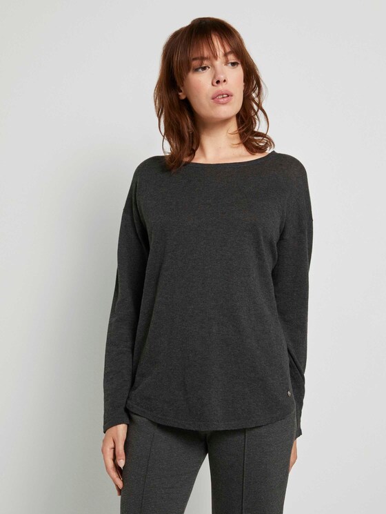 Basic Pullover aus Organic Cotton - Frauen - Shale Grey Melange Basic Pullover aus Organic Cotton - Frauen - Shale Grey Melange - 1 - TOM TAILOR Denim
