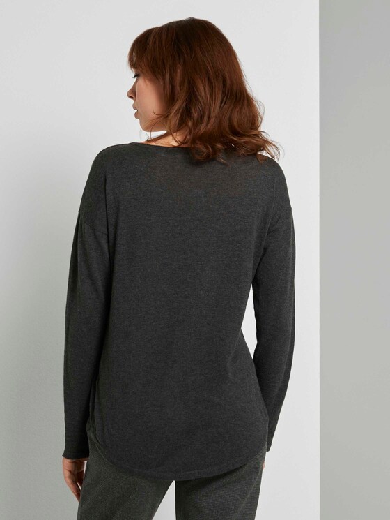 Basic Pullover aus Organic Cotton - Frauen - Shale Grey Melange Basic Pullover aus Organic Cotton - Frauen - Shale Grey Melange - 2 - TOM TAILOR Denim