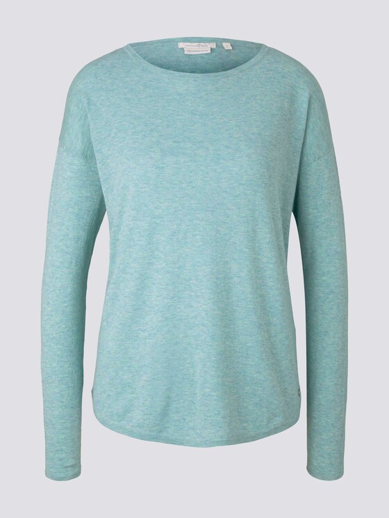 Basic Pullover aus Organic Cotton - Frauen - mineral stone blue melange Basic Pullover aus Organic Cotton - Frauen - mineral stone blue melange - 7 - TOM TAILOR Denim