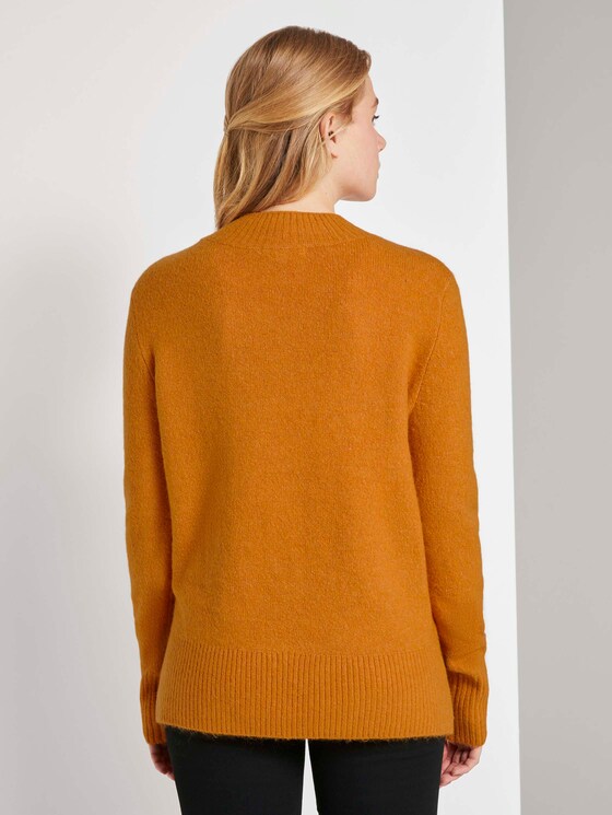 Melierter Pullover mit Stehkragen - Frauen - orange yellow melange Melierter Pullover mit Stehkragen - Frauen - orange yellow melange - 2 - TOM TAILOR Denim