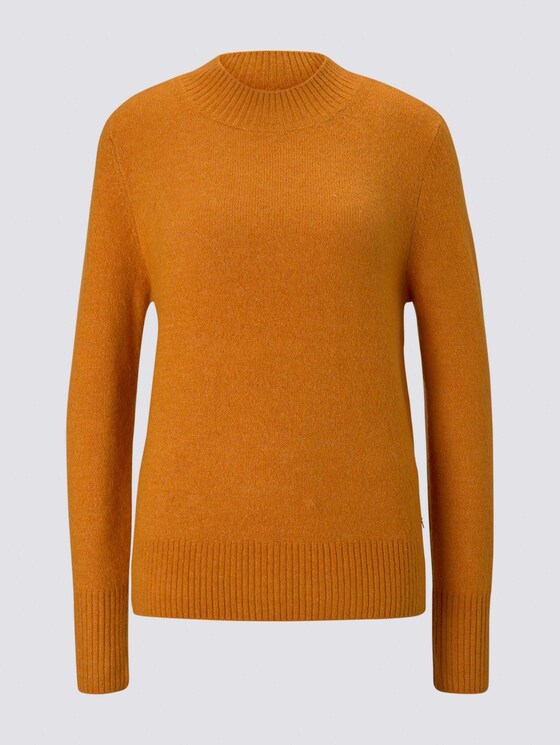 Melierter Pullover mit Stehkragen - Frauen - orange yellow melange Melierter Pullover mit Stehkragen - Frauen - orange yellow melange - 7 - TOM TAILOR Denim