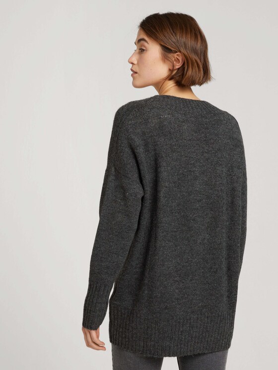 Pullover mit V-Ausschnitt - Frauen - Shale Grey Melange Pullover mit V-Ausschnitt - Frauen - Shale Grey Melange - 2 - TOM TAILOR Denim