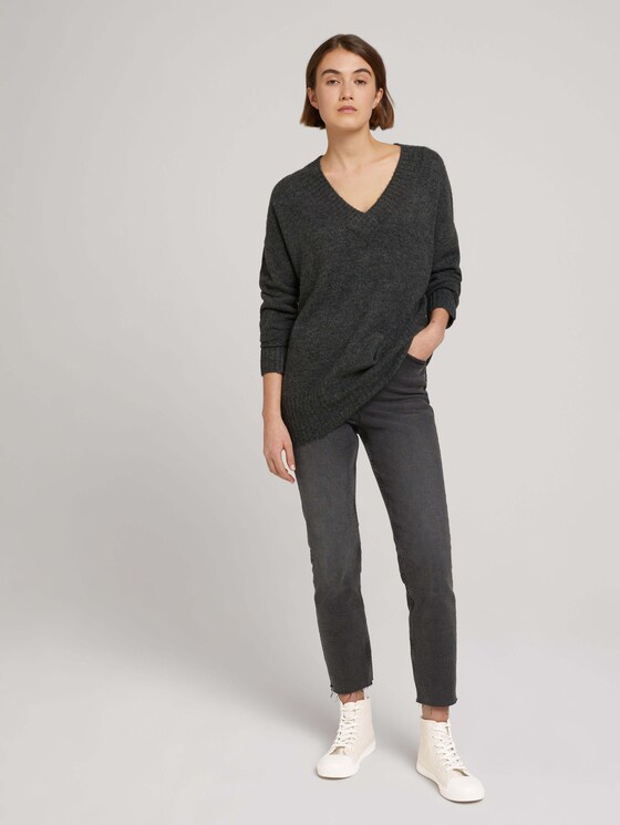 Pullover mit V-Ausschnitt - Frauen - Shale Grey Melange Pullover mit V-Ausschnitt - Frauen - Shale Grey Melange - 3 - TOM TAILOR Denim