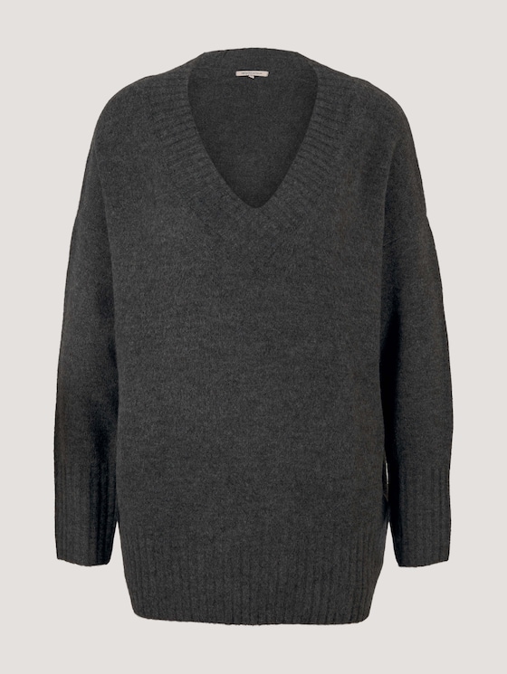 Pullover mit V-Ausschnitt - Frauen - Shale Grey Melange Pullover mit V-Ausschnitt - Frauen - Shale Grey Melange - 7 - TOM TAILOR Denim