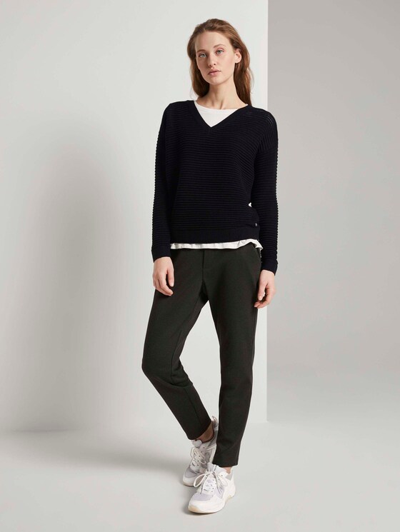 Pullover mit Ottoman Struktur - Frauen - Deep Black Pullover mit Ottoman Struktur - Frauen - Deep Black - 3 - TOM TAILOR Denim