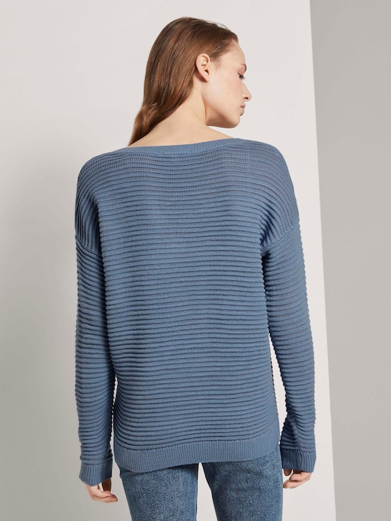 Pullover mit Ottoman Struktur - Frauen - soft mid blue Pullover mit Ottoman Struktur - Frauen - soft mid blue - 2 - TOM TAILOR Denim
