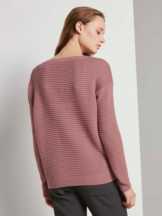 Pullover mit Ottoman Struktur - Frauen - cozy rose Pullover mit Ottoman Struktur - Frauen - cozy rose - 2 - TOM TAILOR Denim