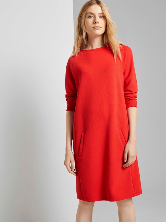 Bequemes Kleid mit Stehkragen - Frauen - Strong Red Bequemes Kleid mit Stehkragen - Frauen - Strong Red - 5 - TOM TAILOR