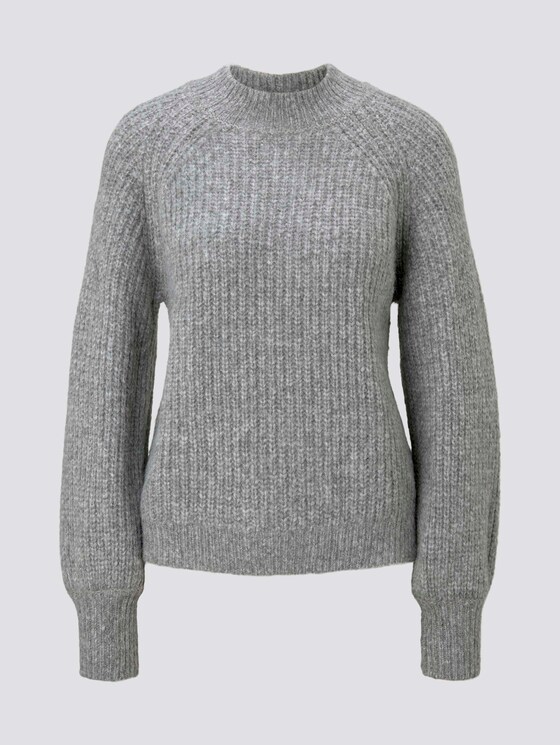 Stehkragenpullover mit Ballonärmeln - Frauen - Light Silver Grey Mélange Stehkragenpullover mit Ballonärmeln - Frauen - Light Silver Grey Mélange - 7 - TOM TAILOR Denim