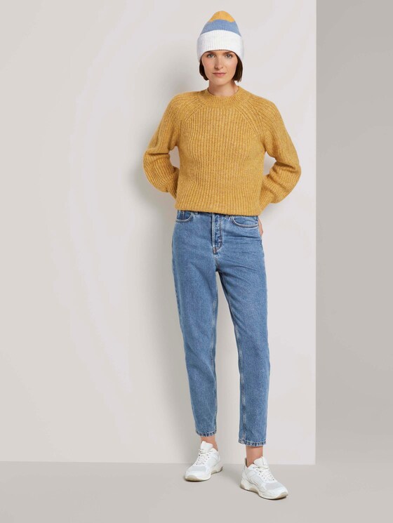 Stehkragenpullover mit Ballonärmeln - Frauen - indian spice yellow melange Stehkragenpullover mit Ballonärmeln - Frauen - indian spice yellow melange - 3 - TOM TAILOR Denim