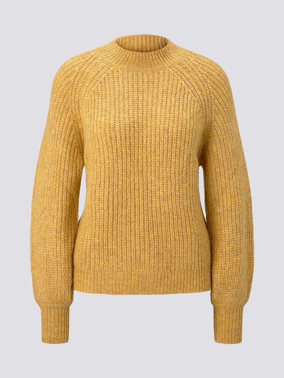 Stehkragenpullover mit Ballonärmeln - Frauen - indian spice yellow melange Stehkragenpullover mit Ballonärmeln - Frauen - indian spice yellow melange - 7 - TOM TAILOR Denim