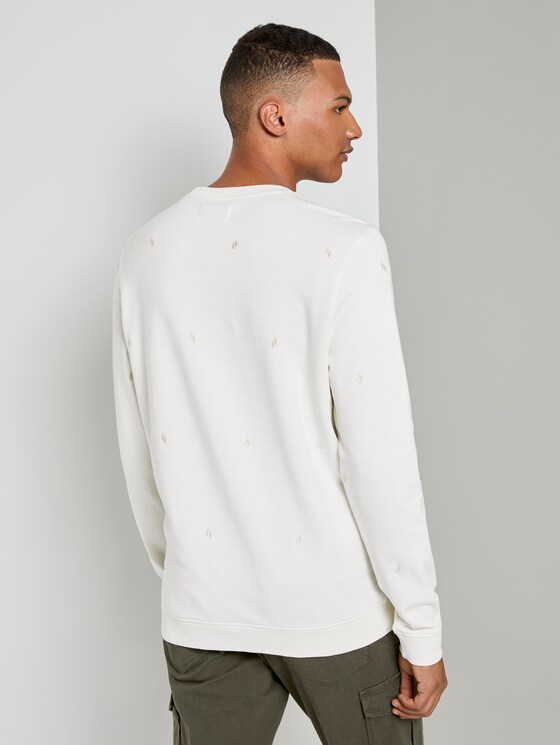 Besticktes Sweatshirt - Männer - white big split drop print Besticktes Sweatshirt - Männer - white big split drop print - 2 - TOM TAILOR Denim