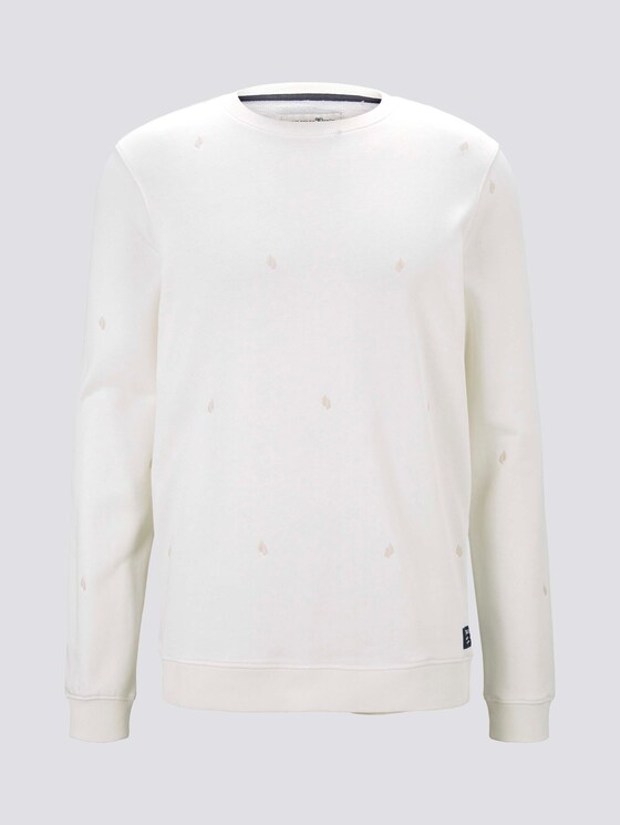 Besticktes Sweatshirt - Männer - white big split drop print Besticktes Sweatshirt - Männer - white big split drop print - 7 - TOM TAILOR Denim