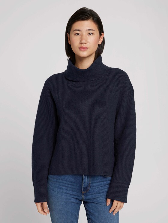 Wide turtleneck sweater - Women - Sky Captain Blue Wide turtleneck sweater - Women - Sky Captain Blue - 1 - TOM TAILOR