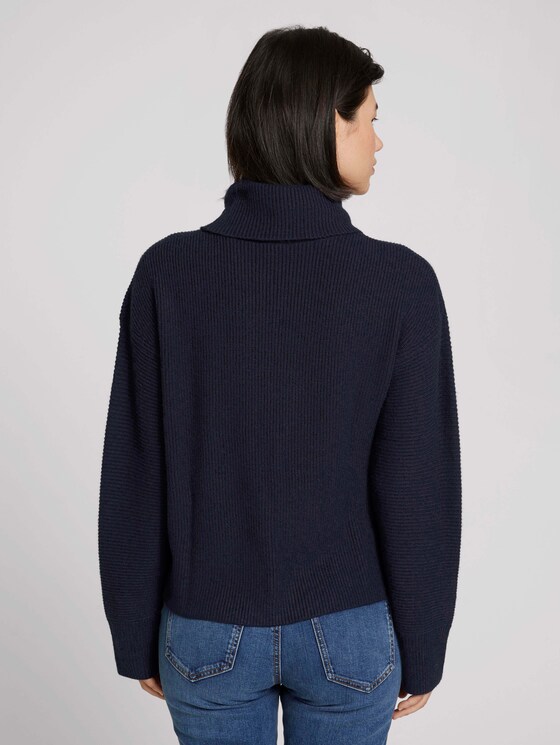 Wide turtleneck sweater - Women - Sky Captain Blue Wide turtleneck sweater - Women - Sky Captain Blue - 2 - TOM TAILOR