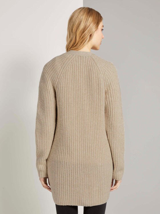 Langer Cardigan in Melange-Optik - Frauen - desert sand melange Langer Cardigan in Melange-Optik - Frauen - desert sand melange - 2 - TOM TAILOR