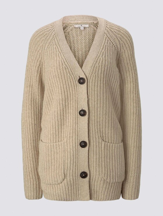 Langer Cardigan in Melange-Optik - Frauen - desert sand melange Langer Cardigan in Melange-Optik - Frauen - desert sand melange - 7 - TOM TAILOR