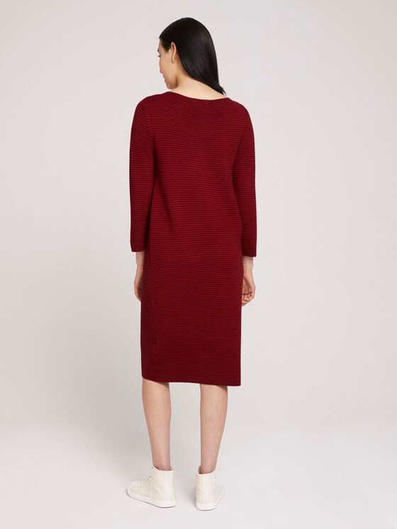 Ottoman Strickkleid mit LENZING™ ECOVERO™ - Frauen - dark maroon red Ottoman Strickkleid mit LENZING™ ECOVERO™ - Frauen - dark maroon red - 2 - TOM TAILOR