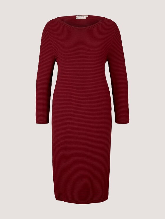 Ottoman Strickkleid mit LENZING™ ECOVERO™ - Frauen - dark maroon red Ottoman Strickkleid mit LENZING™ ECOVERO™ - Frauen - dark maroon red - 7 - TOM TAILOR