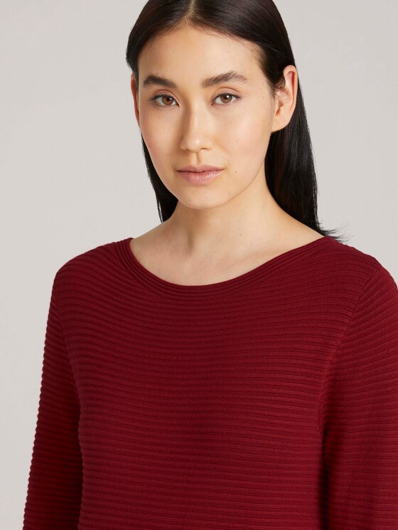 Ottoman Strickkleid mit LENZING™ ECOVERO™ - Frauen - dark maroon red Ottoman Strickkleid mit LENZING™ ECOVERO™ - Frauen - dark maroon red - 9 - TOM TAILOR
