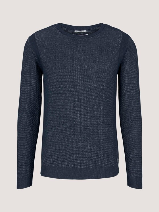Pullover mit Rippbündchen - Männer - Dark Blue Pullover mit Rippbündchen - Männer - Dark Blue - 7 - TOM TAILOR