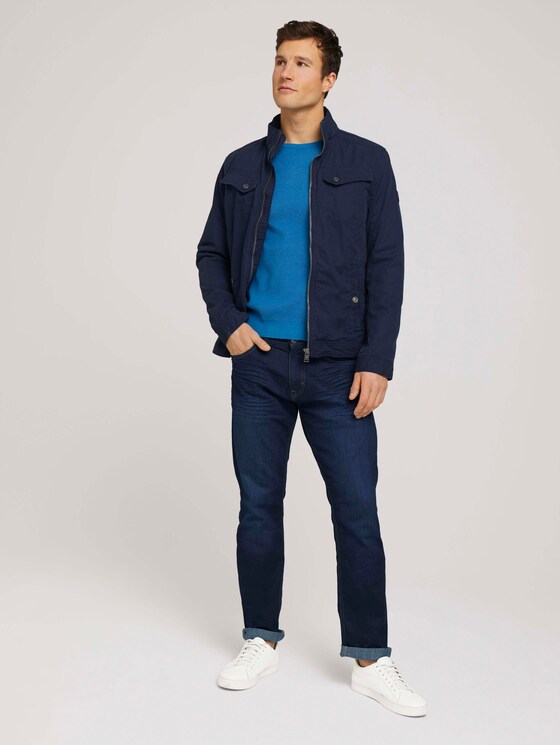 Pullover mit Rippbündchen - Männer - bright ibiza blue Pullover mit Rippbündchen - Männer - bright ibiza blue - 3 - TOM TAILOR