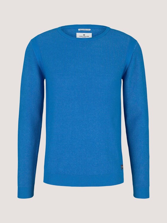 Pullover mit Rippbündchen - Männer - bright ibiza blue Pullover mit Rippbündchen - Männer - bright ibiza blue - 7 - TOM TAILOR