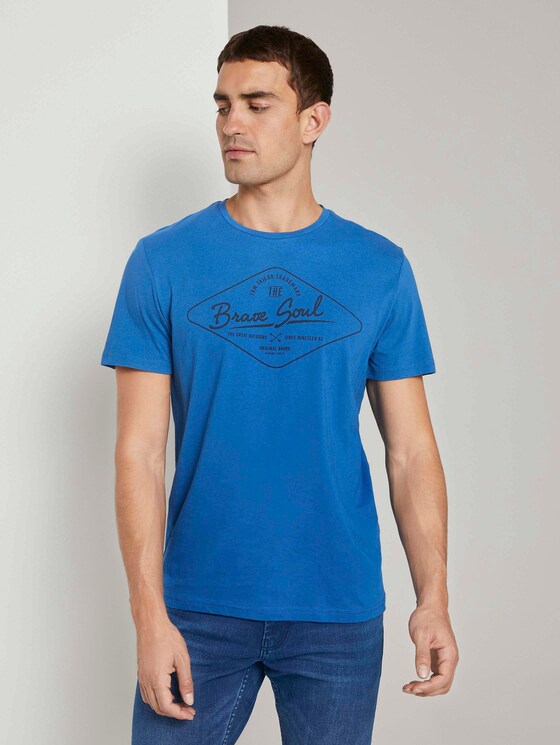 T-Shirt mit Print - Männer - Electric Blue T-Shirt mit Print - Männer - Electric Blue - 1 - TOM TAILOR