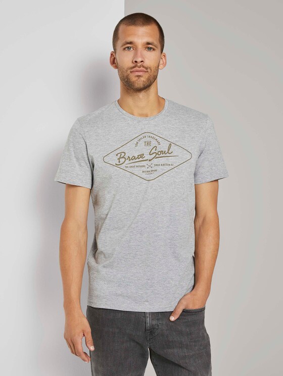 T-Shirt mit Print - Männer - Middle Grey Melange T-Shirt mit Print - Männer - Middle Grey Melange - 1 - TOM TAILOR