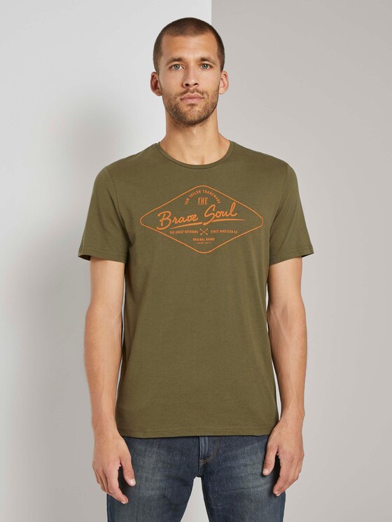 T-Shirt mit Print - Männer - Olive Night Green T-Shirt mit Print - Männer - Olive Night Green - 1 - TOM TAILOR