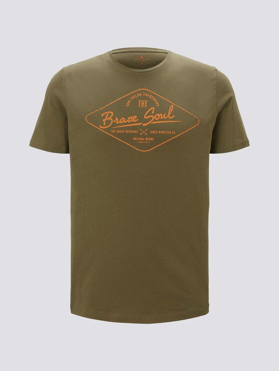 T-Shirt mit Print - Männer - Olive Night Green T-Shirt mit Print - Männer - Olive Night Green - 7 - TOM TAILOR