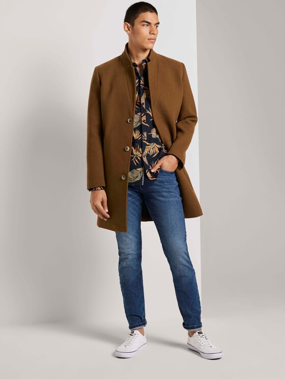 Gemustertes Slim-Fit Hemd - Männer - navy autumnal big leaves print Gemustertes Slim-Fit Hemd - Männer - navy autumnal big leaves print - 3 - TOM TAILOR Denim
