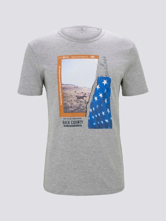 T-Shirt mit Fotoprint - Männer - Middle Grey Melange T-Shirt mit Fotoprint - Männer - Middle Grey Melange - 7 - TOM TAILOR