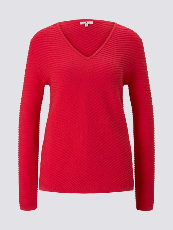 Pullover mit Zick-Zack-Struktur - Frauen - Strong Red Pullover mit Zick-Zack-Struktur - Frauen - Strong Red - 7 - TOM TAILOR