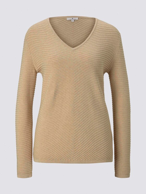 Pullover mit Zick-Zack-Struktur - Frauen - warm sand melange Pullover mit Zick-Zack-Struktur - Frauen - warm sand melange - 7 - TOM TAILOR