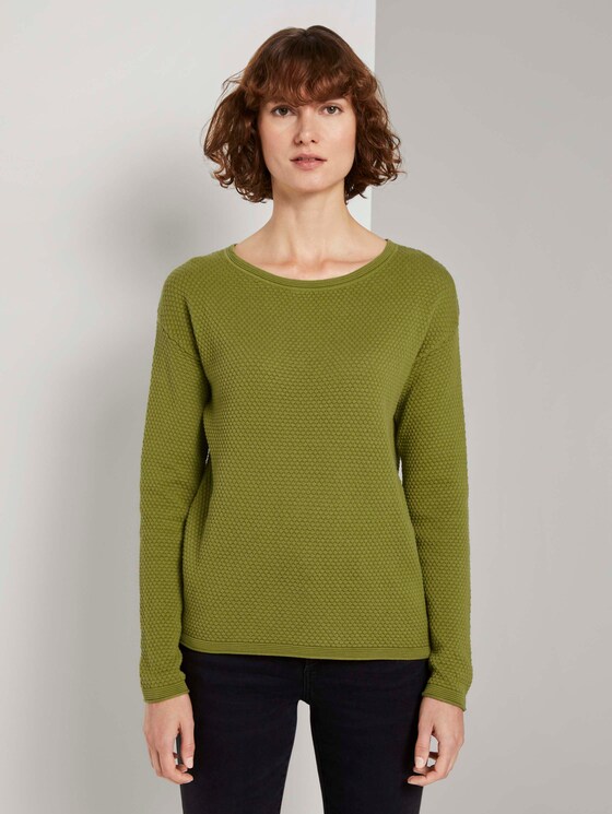 Strukturierter Pullover - Frauen - wood green Strukturierter Pullover - Frauen - wood green - 1 - TOM TAILOR