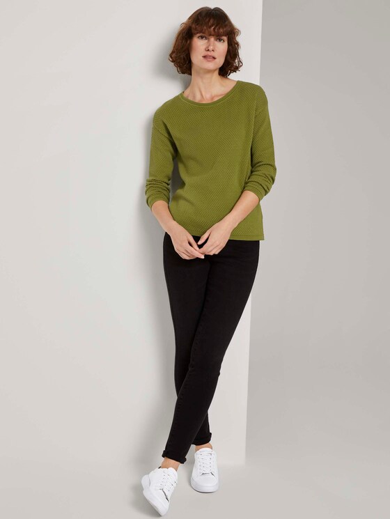 Strukturierter Pullover - Frauen - wood green Strukturierter Pullover - Frauen - wood green - 3 - TOM TAILOR