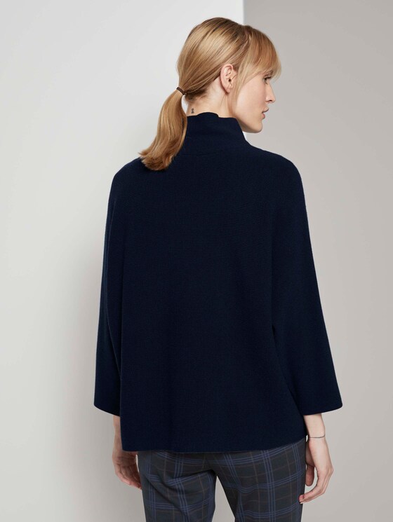 Strukturierter Pullover mit Stehkragen - Frauen - Sky Captain Blue Strukturierter Pullover mit Stehkragen - Frauen - Sky Captain Blue - 2 - TOM TAILOR
